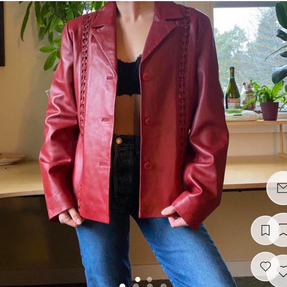 Vintage Red Leather Jacket